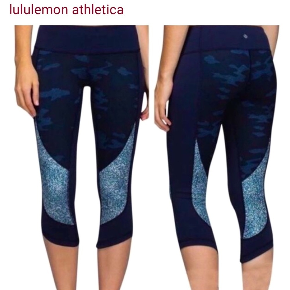 Lululemon Wunder Under Crop‎ Sashiko Camo Pants size 6
